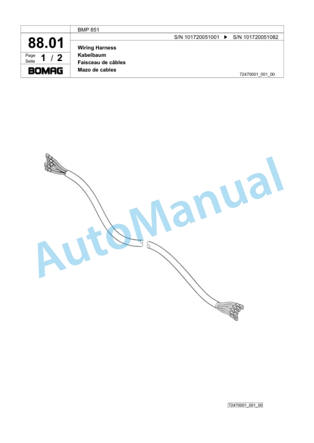 Bomag BMP 851 Multi Purpose Compactor Spare Parts Catalogue 00817959 3 Bomag BMP 851 Multi Purpose Compactor Spare Parts Catalogue 00817959-3