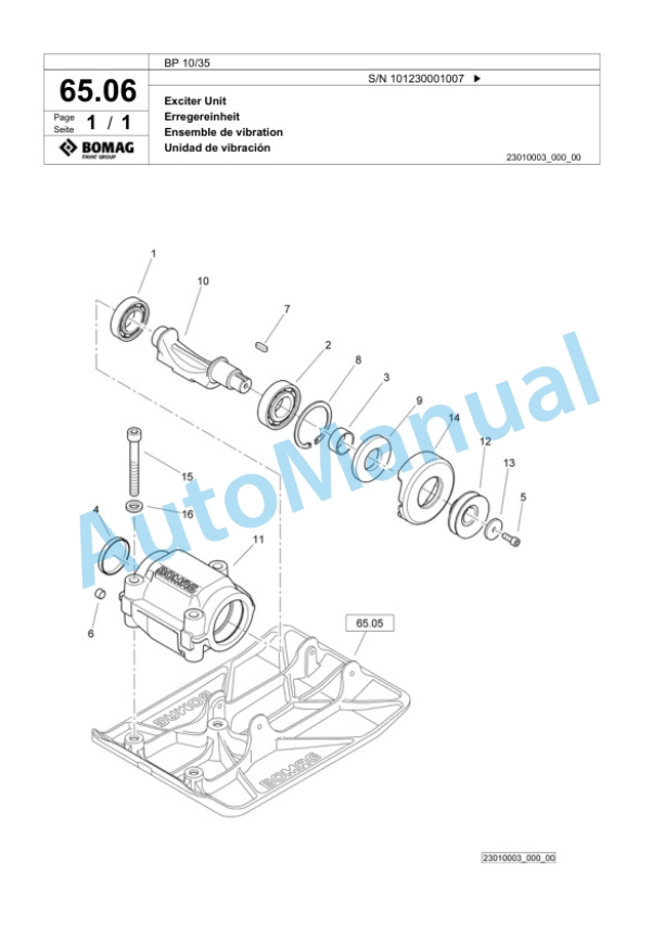 Bomag BP 10-35 Vibratory Plate Compactor Spare Parts Catalogue 00818633 3 Bomag BP 10-35 Vibratory Plate Compactor Spare Parts Catalogue 00818633-3