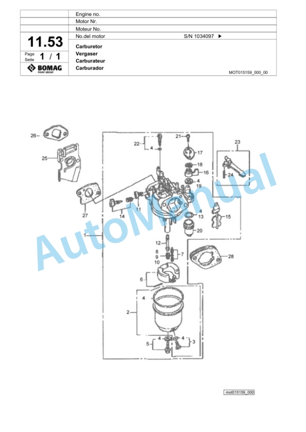 Bomag BP 10-35 Vibratory Plate Compactor Spare Parts Catalogue 00824063 2 Bomag BP 10-35 Vibratory Plate Compactor Spare Parts Catalogue 00824063-2