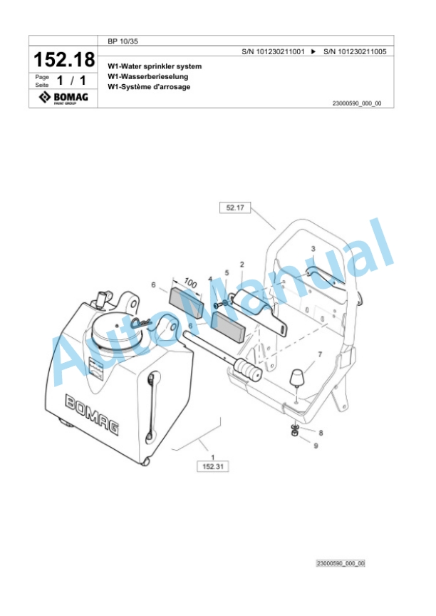 Bomag BP 10-35 Vibratory Plate Compactor Spare Parts Catalogue 00825021 5 Bomag BP 10-35 Vibratory Plate Compactor Spare Parts Catalogue 00825021-5