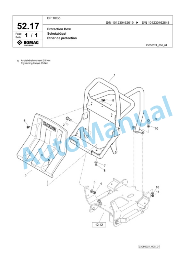 Bomag BP 10-35 Vibratory Plate Compactor Spare Parts Catalogue 00826111 2 Bomag BP 10-35 Vibratory Plate Compactor Spare Parts Catalogue 00826111-2