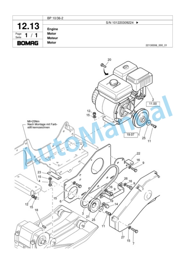 Bomag BP 10-36-2 Vibratory Plate Compactor Spare Parts Catalogue 00817411 2 Bomag BP 10-36-2 Vibratory Plate Compactor Spare Parts Catalogue 00817411-2