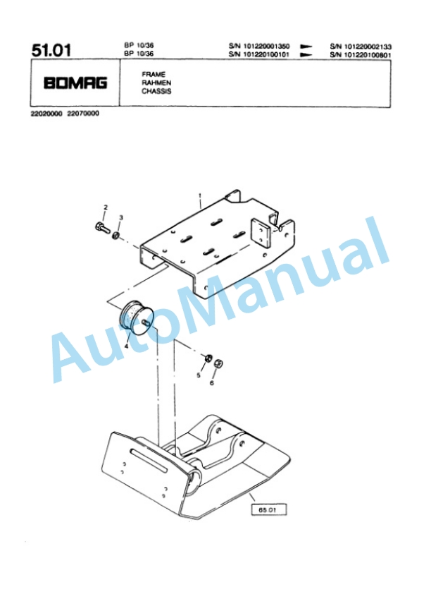 Bomag BP 10-36, BP 15-45 Vibratory Plate Compactor Spare Parts Catalogue 00811814 4 Bomag BP 10-36, BP 15-45 Vibratory Plate Compactor Spare Parts Catalogue 00811814-4