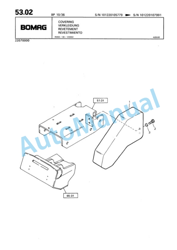 Bomag BP 10-36, BP 15-45 Vibratory Plate Compactor Spare Parts Catalogue 00811815 3 Bomag BP 10-36, BP 15-45 Vibratory Plate Compactor Spare Parts Catalogue 00811815-3