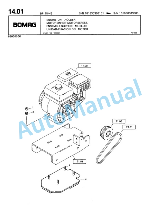 Bomag BP 10-36, BP 15-45 Vibratory Plate Compactor Spare Parts Catalogue 00811816 2 Bomag BP 10-36, BP 15-45 Vibratory Plate Compactor Spare Parts Catalogue 00811816-2