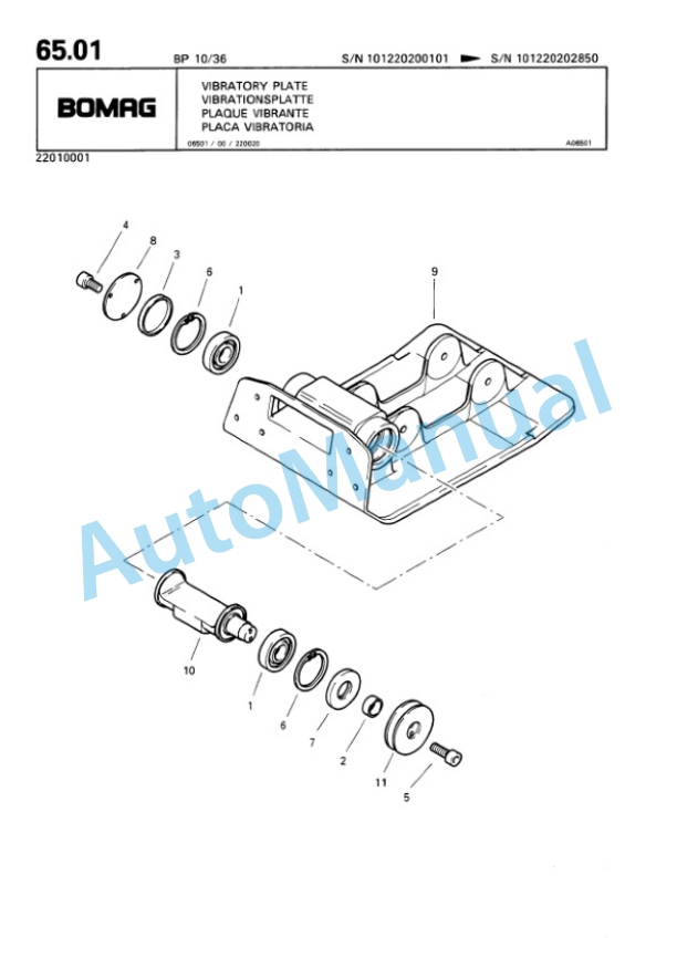 Bomag BP 10-36, BP 15-45 Vibratory Plate Compactor Spare Parts Catalogue 00811816 4 Bomag BP 10-36, BP 15-45 Vibratory Plate Compactor Spare Parts Catalogue 00811816-4