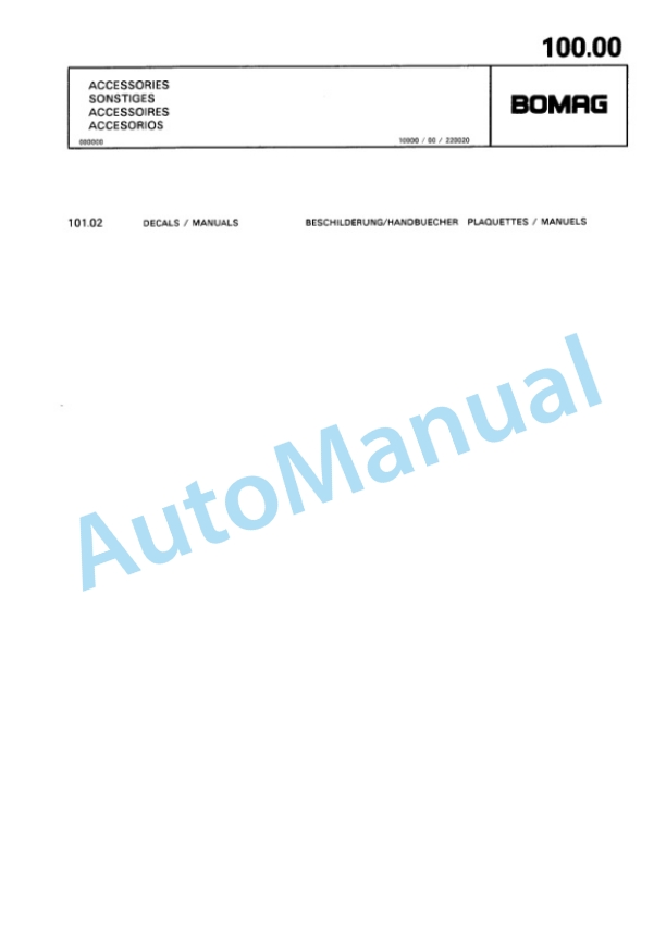 Bomag BP 10-36, BP 15-45 Vibratory Plate Compactor Spare Parts Catalogue 00811816 5 Bomag BP 10-36, BP 15-45 Vibratory Plate Compactor Spare Parts Catalogue 00811816-5