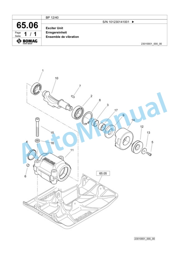 Bomag BP 12-40 Vibratory Plate Compactor Spare Parts Catalogue 00824609 3 Bomag BP 12-40 Vibratory Plate Compactor Spare Parts Catalogue 00824609-3