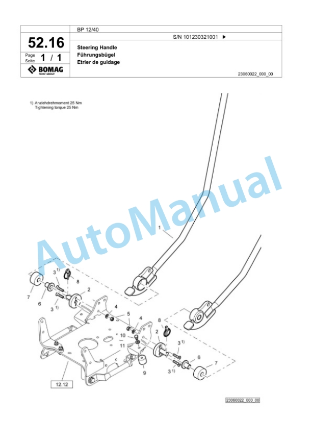 Bomag BP 12-40 Vibratory Plate Compactor Spare Parts Catalogue 00825501 2 Bomag BP 12-40 Vibratory Plate Compactor Spare Parts Catalogue 00825501-2
