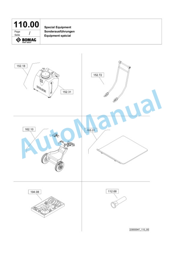 Bomag BP 12-40 Vibratory Plate Compactor Spare Parts Catalogue 00826115-5