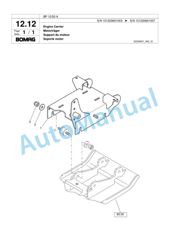 Bomag BP 12-50 A Vibratory Plate Compactor Spare Parts Catalogue 00818387 2 Bomag BP 12-50 A Vibratory Plate Compactor Spare Parts Catalogue 00818387-2