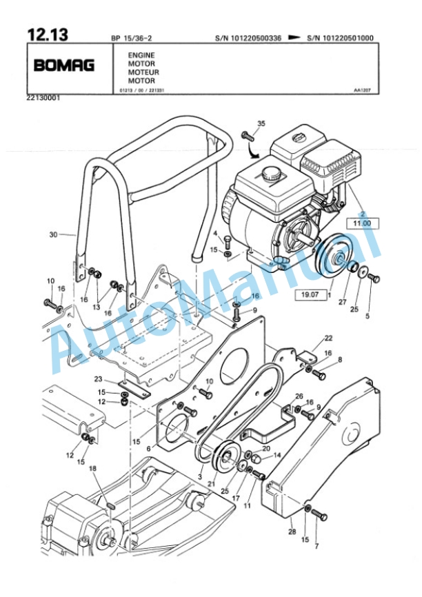 Bomag BP 15-36-2, BP 15-45-2 Vibratory Plate Compactor Spare Parts Catalogue 00811804 2 Bomag BP 15-36-2, BP 15-45-2 Vibratory Plate Compactor Spare Parts Catalogue 00811804-2