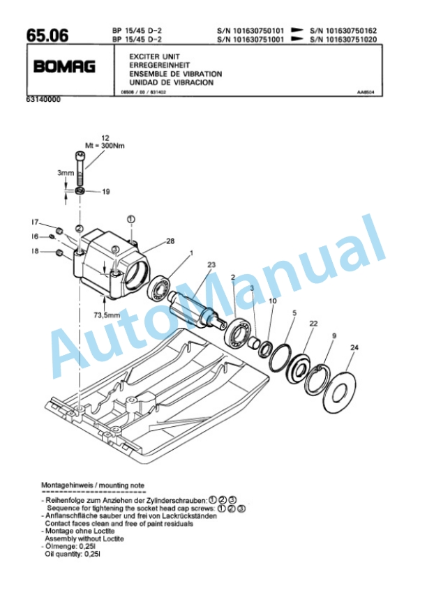 Bomag BP 15-45 D-2 Vibratory Plate Compactor Spare Parts Catalogue 00811824 5 Bomag BP 15-45 D-2 Vibratory Plate Compactor Spare Parts Catalogue 00811824-5