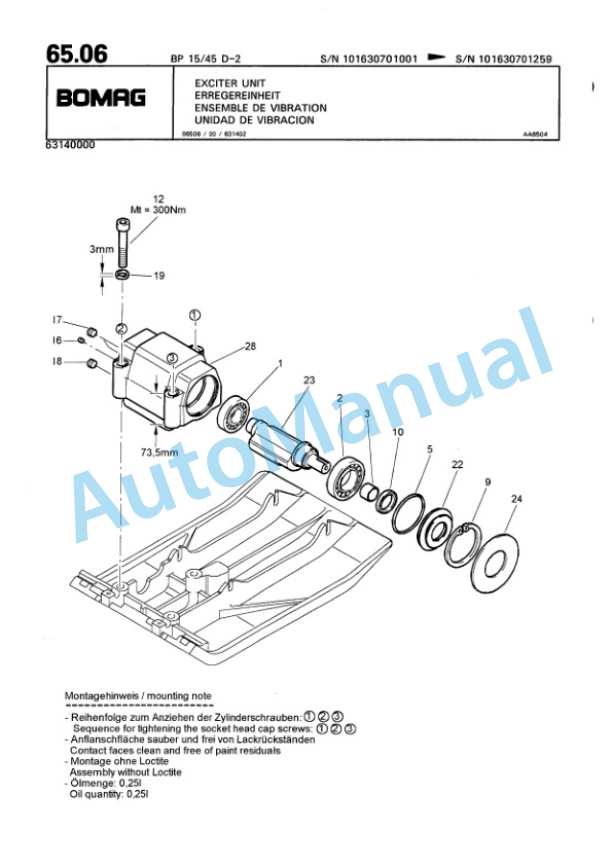 Bomag BP 15-45 D-2 Vibratory Plate Compactor Spare Parts Catalogue 00816300 4 Bomag BP 15-45 D-2 Vibratory Plate Compactor Spare Parts Catalogue 00816300-4