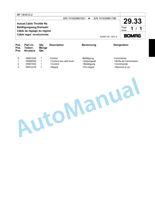 Bomag BP 18-45 D-2 Vibratory Plate Compactor Spare Parts Catalogue 00818275 4 Bomag BP 18-45 D-2 Vibratory Plate Compactor Spare Parts Catalogue 00818275-4