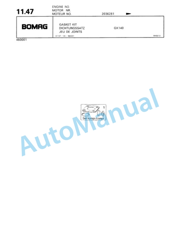 Bomag BP 18-53, BP 20-53 Vibratory Plate Compactor Spare Parts Catalogue 00813341 2 Bomag BP 18-53, BP 20-53 Vibratory Plate Compactor Spare Parts Catalogue 00813341-2
