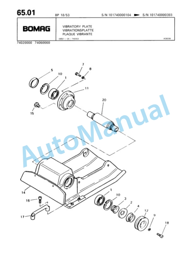 Bomag BP 18-53, BP 20-53 Vibratory Plate Compactor Spare Parts Catalogue 00813341 4 Bomag BP 18-53, BP 20-53 Vibratory Plate Compactor Spare Parts Catalogue 00813341-4