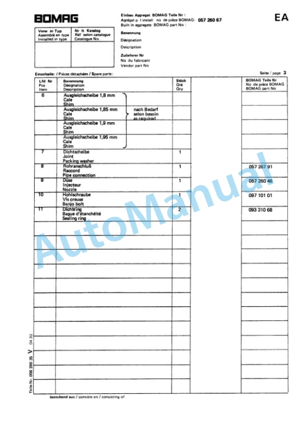 Bomag BP 20-34 Vibrating Plates Spare Parts Catalogue 00813301 2 Bomag BP 20-34 Vibrating Plates Spare Parts Catalogue 00813301-2