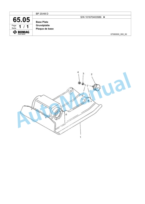 Bomag BP 20-48 D Vibratory Plate Compactor Spare Parts Catalogue 00817422 4 Bomag BP 20-48 D Vibratory Plate Compactor Spare Parts Catalogue 00817422-4