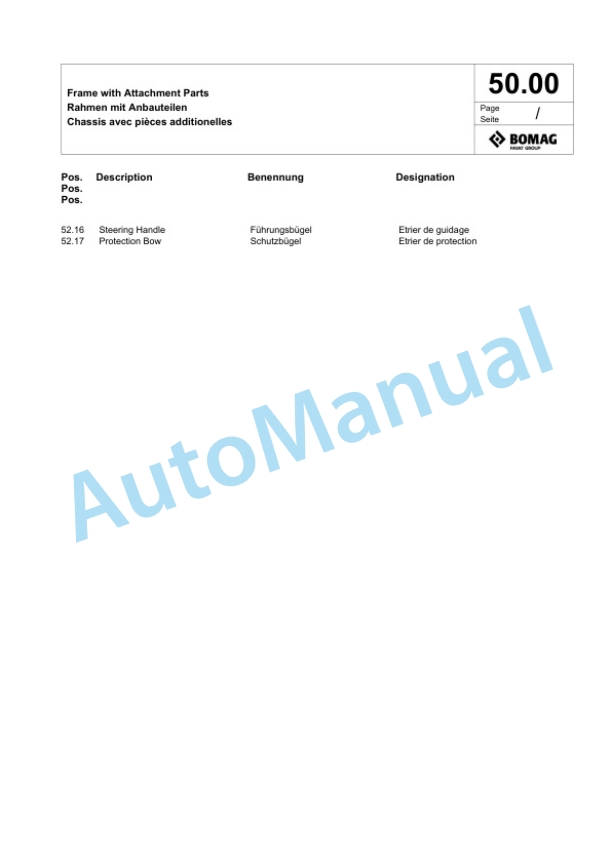 Bomag BP 20-50 Vibratory Plate Compactor Spare Parts Catalogue 00825499 2 Bomag BP 20-50 Vibratory Plate Compactor Spare Parts Catalogue 00825499-2
