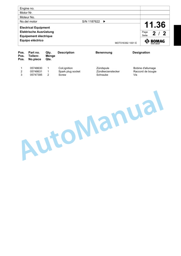 Bomag BP 25-48 Vibratory Plate Compactor Spare Parts Catalogue 00817426 2 Bomag BP 25-48 Vibratory Plate Compactor Spare Parts Catalogue 00817426-2