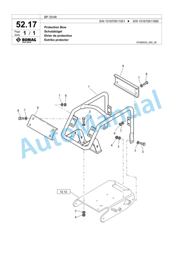 Bomag BP 25-48 Vibratory Plate Compactor Spare Parts Catalogue 00817426 3 Bomag BP 25-48 Vibratory Plate Compactor Spare Parts Catalogue 00817426-3