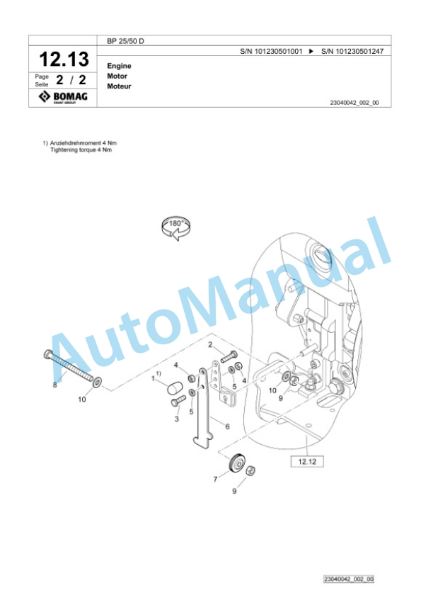 Bomag BP 25-50 D Vibratory Plate Compactor Spare Parts Catalogue 00826125 2 Bomag BP 25-50 D Vibratory Plate Compactor Spare Parts Catalogue 00826125-2