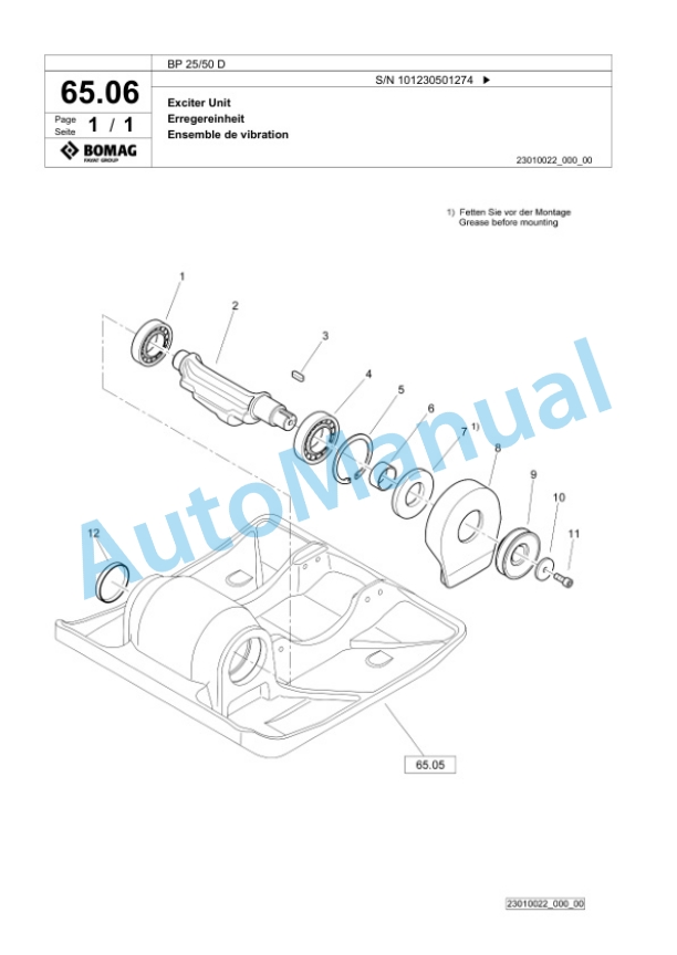 Bomag BP 25-50 D Vibratory Plate Compactor Spare Parts Catalogue 00826125 3 Bomag BP 25-50 D Vibratory Plate Compactor Spare Parts Catalogue 00826125-3