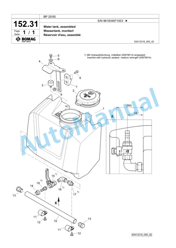Bomag BP 25-50 Vibratory Plate Compactor Spare Parts Catalogue 00827337-4