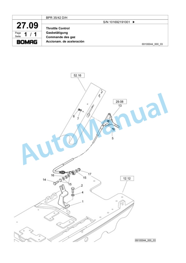 Bomag BP 35-42 D-H Vibratory Plate Compactor Spare Parts Catalogue 00818483 2 Bomag BP 35-42 D-H Vibratory Plate Compactor Spare Parts Catalogue 00818483-2