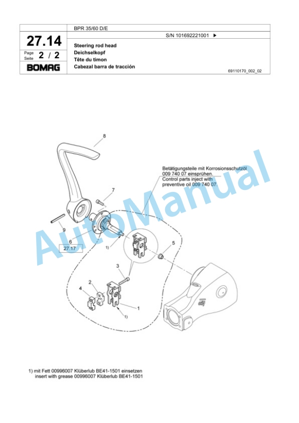Bomag BP 35-60 D-E Vibratory Plate Compactor Spare Parts Catalogue 00818489 2 Bomag BP 35-60 D-E Vibratory Plate Compactor Spare Parts Catalogue 00818489-2