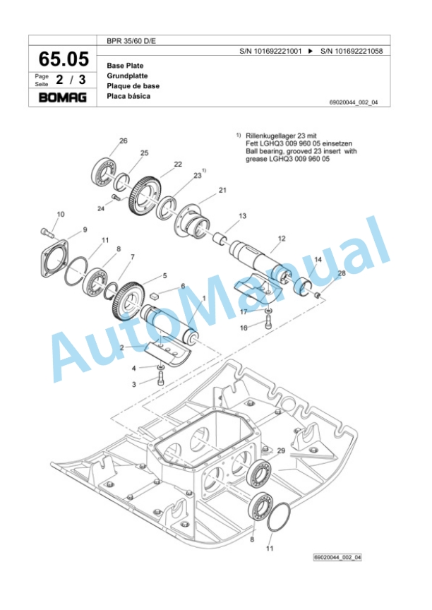 Bomag BP 35-60 D-E Vibratory Plate Compactor Spare Parts Catalogue 00818489 3 Bomag BP 35-60 D-E Vibratory Plate Compactor Spare Parts Catalogue 00818489-3