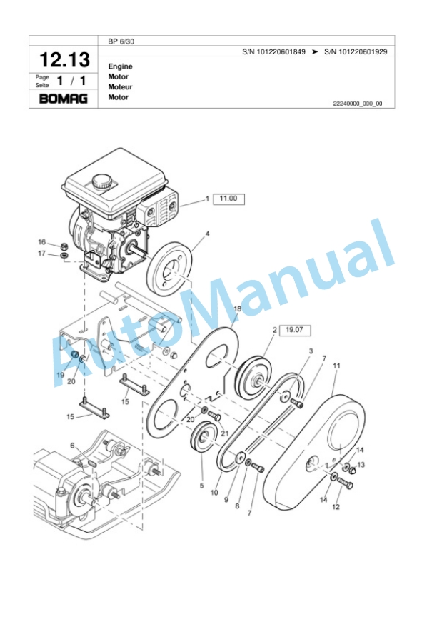 Bomag BP 6-30 Vibratory Plate Compactor Spare Parts Catalogue 00817428 2 Bomag BP 6-30 Vibratory Plate Compactor Spare Parts Catalogue 00817428-2