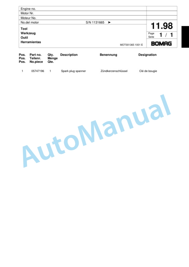 Bomag BP 8-34 Vibratory Plate Compactor Spare Parts Catalogue 00818307 2 Bomag BP 8-34 Vibratory Plate Compactor Spare Parts Catalogue 00818307-2