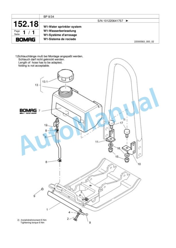 Bomag BP 8-34 Vibratory Plate Compactor Spare Parts Catalogue 00818307 5 Bomag BP 8-34 Vibratory Plate Compactor Spare Parts Catalogue 00818307-5