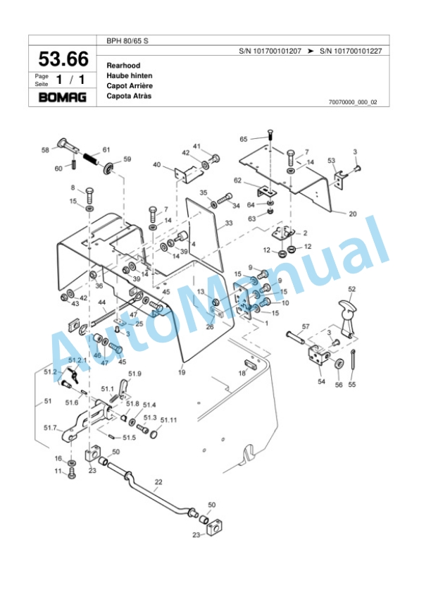 Bomag BPH 80-65 S Vibratory Plate Compactor Spare Parts Catalogue 00817431 2 Bomag BPH 80-65 S Vibratory Plate Compactor Spare Parts Catalogue 00817431-2