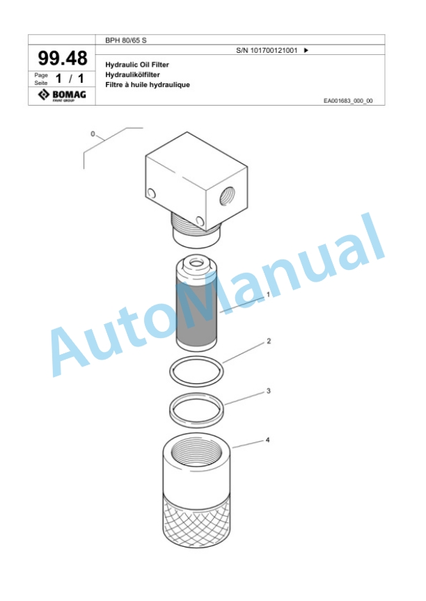 Bomag BPH 80-65 S Vibratory Plate Compactor Spare Parts Catalogue 00818011 4 Bomag BPH 80-65 S Vibratory Plate Compactor Spare Parts Catalogue 00818011-4