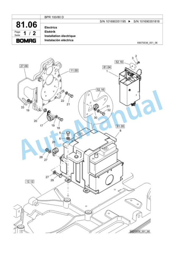 Bomag BPR 100-80 D Vibratory Plate Compactor Spare Parts Catalogue 00817965 4 Bomag BPR 100-80 D Vibratory Plate Compactor Spare Parts Catalogue 00817965-4