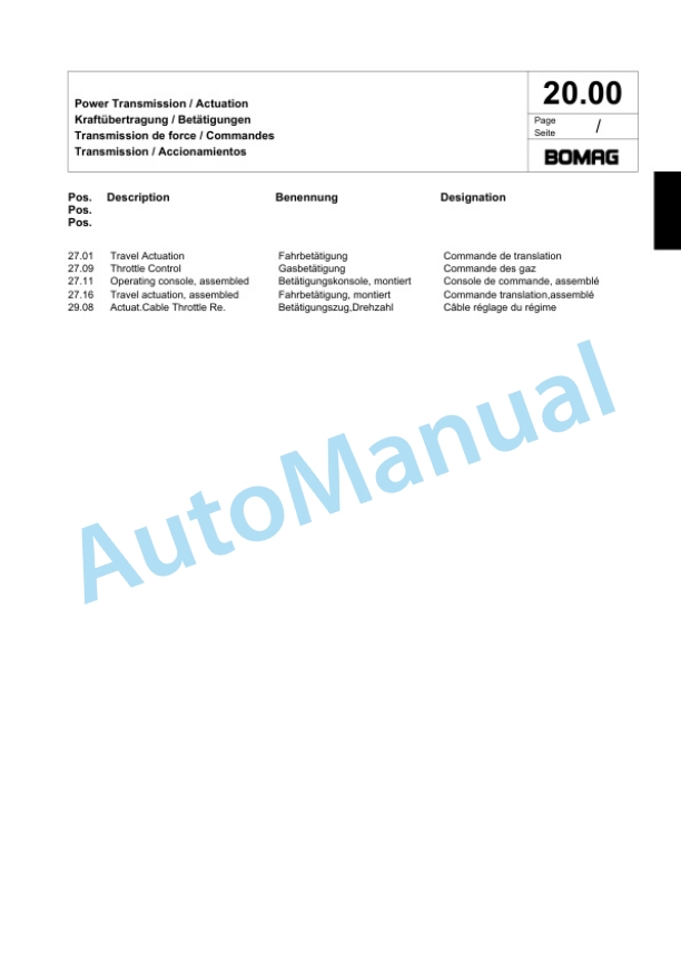 Bomag BPR 100-80 D Vibratory Plate Compactor Spare Parts Catalogue 00824253 2 Bomag BPR 100-80 D Vibratory Plate Compactor Spare Parts Catalogue 00824253-2