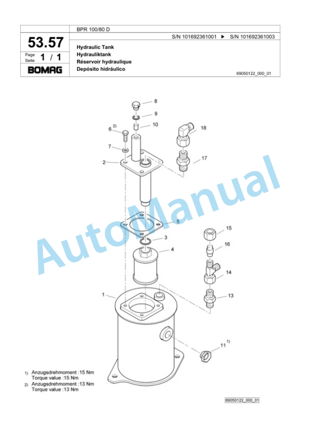 Bomag BPR 100-80 D Vibratory Plate Compactor Spare Parts Catalogue 00824253 3 Bomag BPR 100-80 D Vibratory Plate Compactor Spare Parts Catalogue 00824253-3