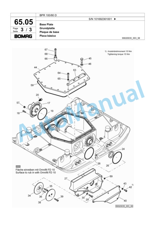 Bomag BPR 100-80 D Vibratory Plate Compactor Spare Parts Catalogue 00824253 4 Bomag BPR 100-80 D Vibratory Plate Compactor Spare Parts Catalogue 00824253-4