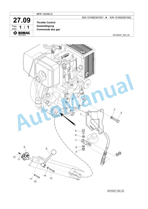 Bomag BPR 100-80 D Vibratory Plate Compactor Spare Parts Catalogue 00825143 2 Bomag BPR 100-80 D Vibratory Plate Compactor Spare Parts Catalogue 00825143-2