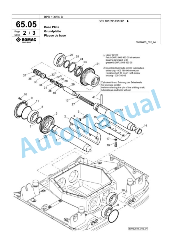 Bomag BPR 100-80 D Vibratory Plate Compactor Spare Parts Catalogue 00825553 3 Bomag BPR 100-80 D Vibratory Plate Compactor Spare Parts Catalogue 00825553-3