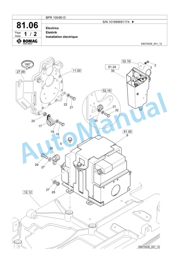 Bomag BPR 100-80 D Vibratory Plate Compactor Spare Parts Catalogue 00826745 4 Bomag BPR 100-80 D Vibratory Plate Compactor Spare Parts Catalogue 00826745-4