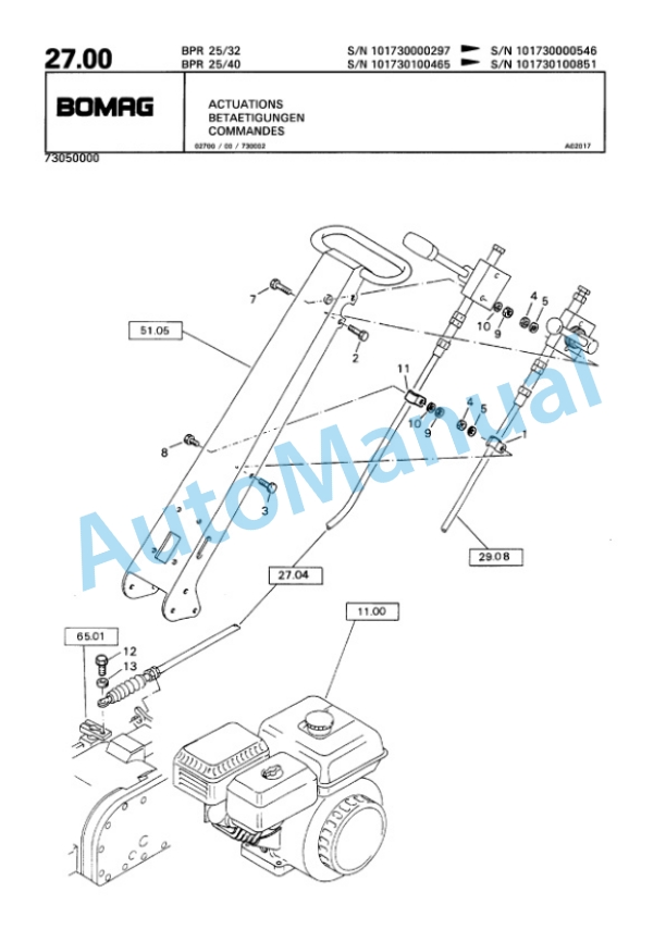 Bomag BPR 25-32, BPR 25-40 Vibratory Plate Compactor Spare Parts Catalogue 00813338 2 Bomag BPR 25-32, BPR 25-40 Vibratory Plate Compactor Spare Parts Catalogue 00813338-2