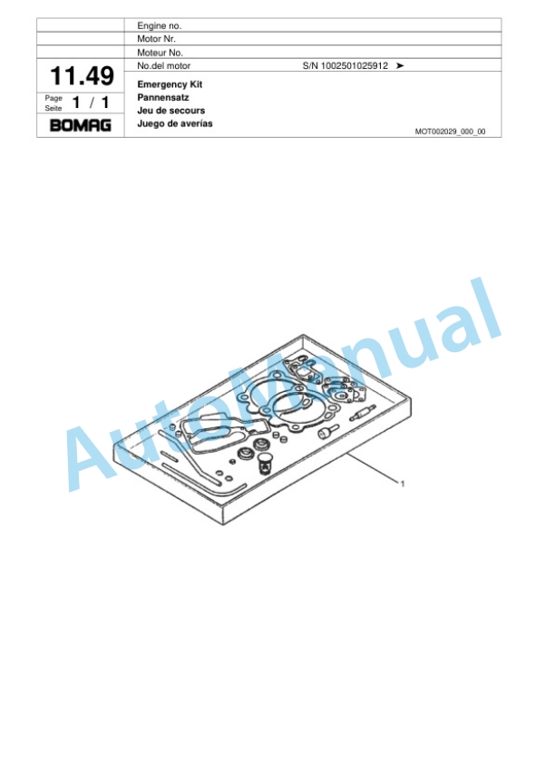 Bomag BPR 25-40 D Vibratory Plate Compactor Spare Parts Catalogue 00817433 2 Bomag BPR 25-40 D Vibratory Plate Compactor Spare Parts Catalogue 00817433-2