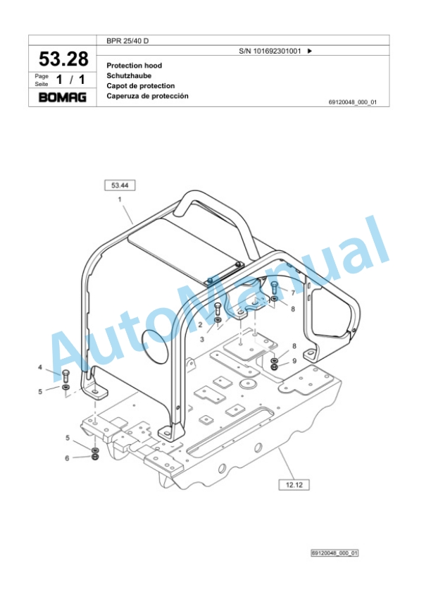 Bomag BPR 25-40 D Vibratory Plate Compactor Spare Parts Catalogue 00824241 4 Bomag BPR 25-40 D Vibratory Plate Compactor Spare Parts Catalogue 00824241-4