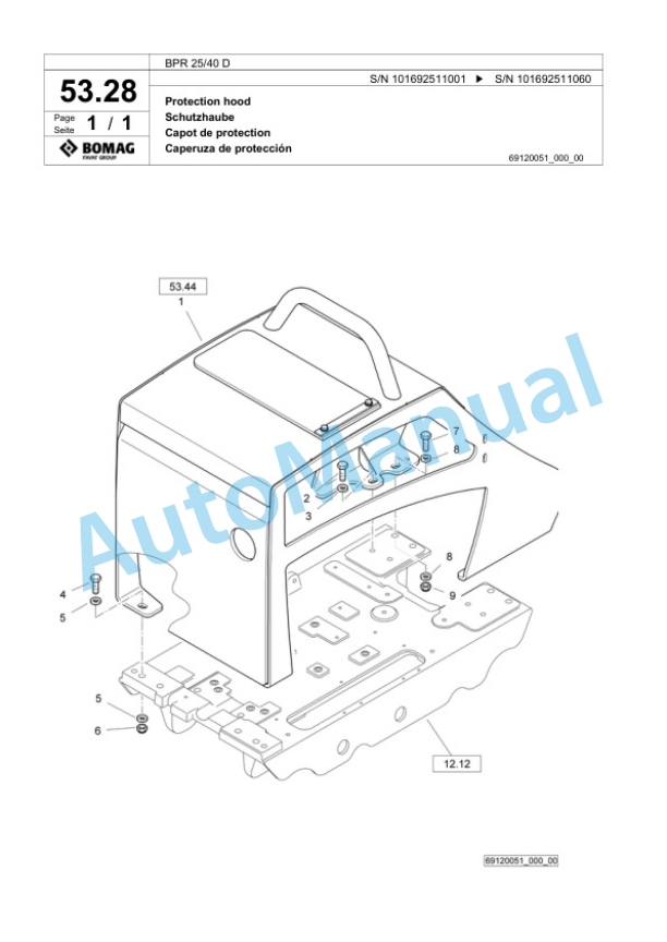 Bomag BPR 25-40 D Vibratory Plate Compactor Spare Parts Catalogue 00824305 3 Bomag BPR 25-40 D Vibratory Plate Compactor Spare Parts Catalogue 00824305-3