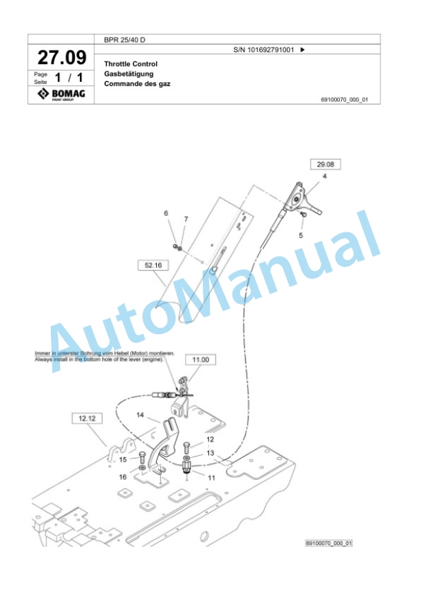Bomag BPR 25-40 D Vibratory Plate Compactor Spare Parts Catalogue 00824789 2 Bomag BPR 25-40 D Vibratory Plate Compactor Spare Parts Catalogue 00824789-2