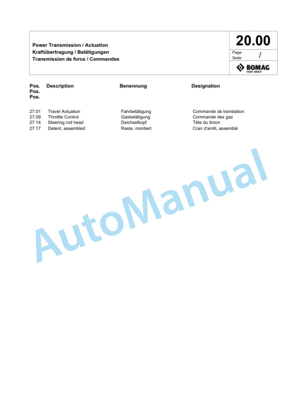 Bomag BPR 25-40 D Vibratory Plate Compactor Spare Parts Catalogue 00825523 2 Bomag BPR 25-40 D Vibratory Plate Compactor Spare Parts Catalogue 00825523-2